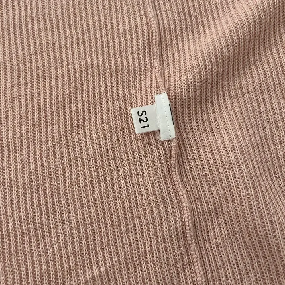 Eileen Fisher Long Organic Linen & Cotton Cardigan Pink Sz M minimalist Coastal - Picture 8 of 11